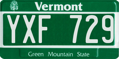 VT license plate YXF729