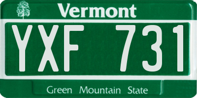 VT license plate YXF731