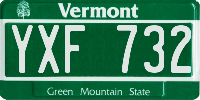 VT license plate YXF732