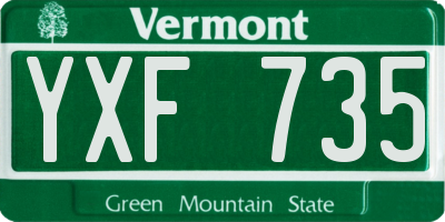 VT license plate YXF735