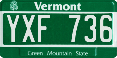 VT license plate YXF736