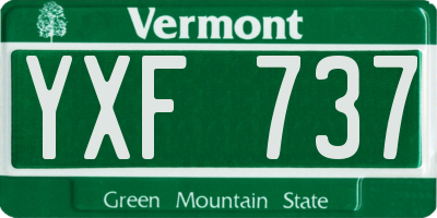 VT license plate YXF737