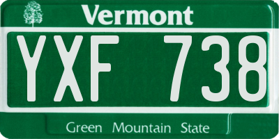 VT license plate YXF738