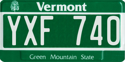 VT license plate YXF740