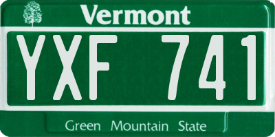 VT license plate YXF741