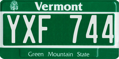 VT license plate YXF744