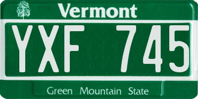 VT license plate YXF745