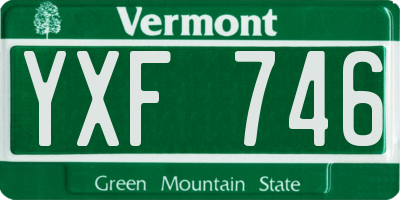 VT license plate YXF746