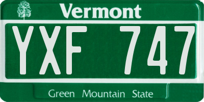 VT license plate YXF747