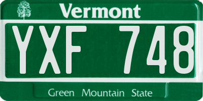 VT license plate YXF748