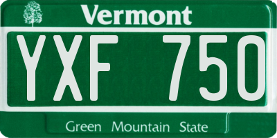 VT license plate YXF750