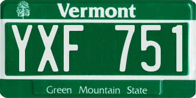 VT license plate YXF751