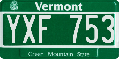 VT license plate YXF753