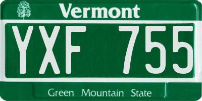 VT license plate YXF755