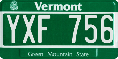 VT license plate YXF756