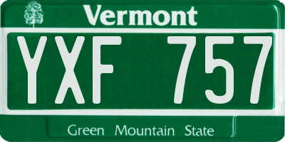 VT license plate YXF757