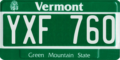 VT license plate YXF760