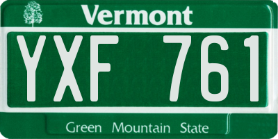 VT license plate YXF761