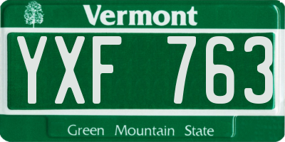 VT license plate YXF763