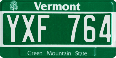 VT license plate YXF764