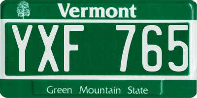 VT license plate YXF765