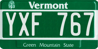 VT license plate YXF767