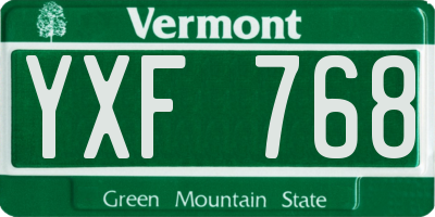 VT license plate YXF768