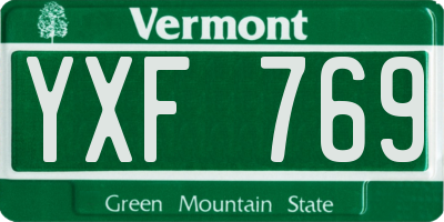 VT license plate YXF769