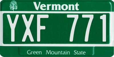 VT license plate YXF771