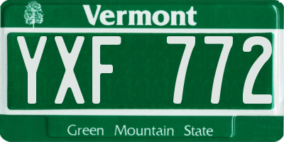 VT license plate YXF772
