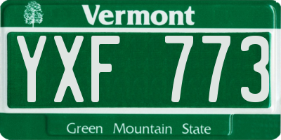VT license plate YXF773