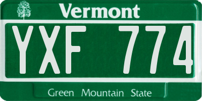 VT license plate YXF774