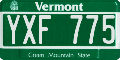 VT license plate YXF775