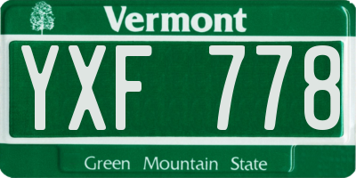 VT license plate YXF778