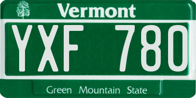 VT license plate YXF780