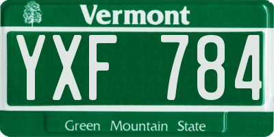 VT license plate YXF784