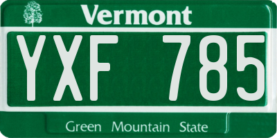 VT license plate YXF785
