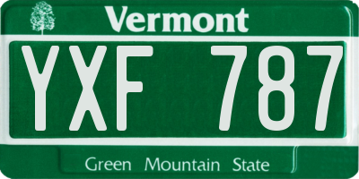 VT license plate YXF787