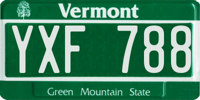 VT license plate YXF788