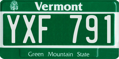 VT license plate YXF791