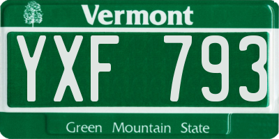 VT license plate YXF793