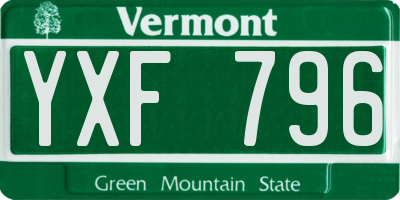 VT license plate YXF796