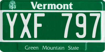 VT license plate YXF797