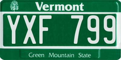 VT license plate YXF799