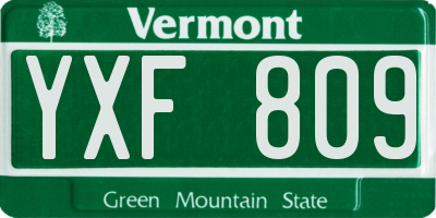 VT license plate YXF809