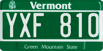 VT license plate YXF810