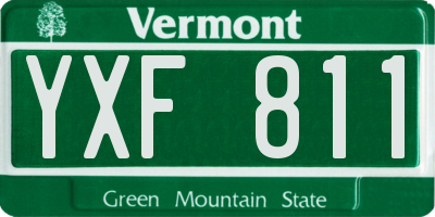 VT license plate YXF811