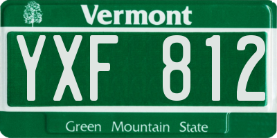 VT license plate YXF812