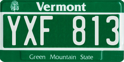 VT license plate YXF813