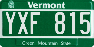 VT license plate YXF815